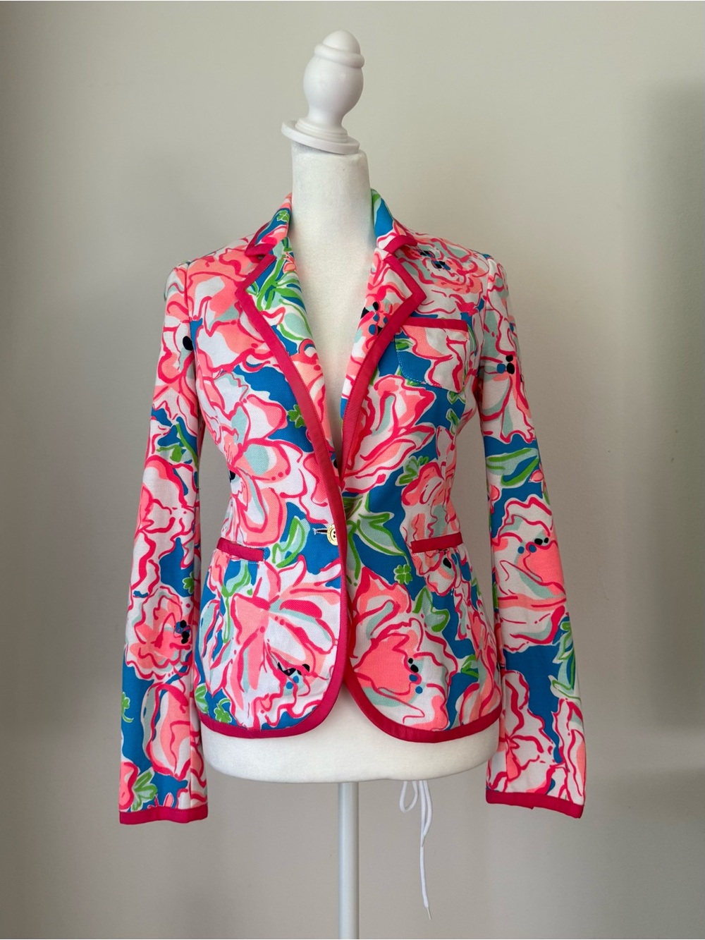 Lilly Pulitzer Pink Multicolor Floral Blazer Jacket XS